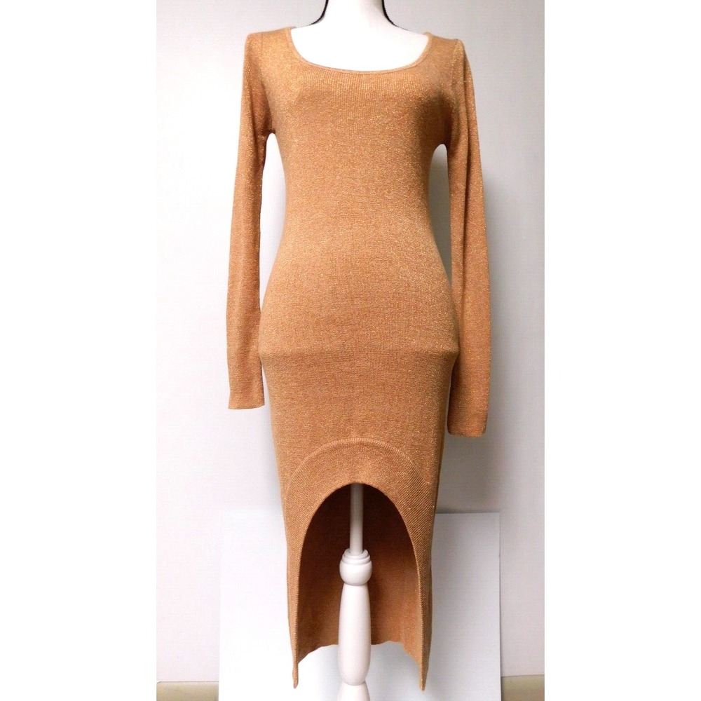 Wow Couture Gold sparkle sweater‎ dress Large